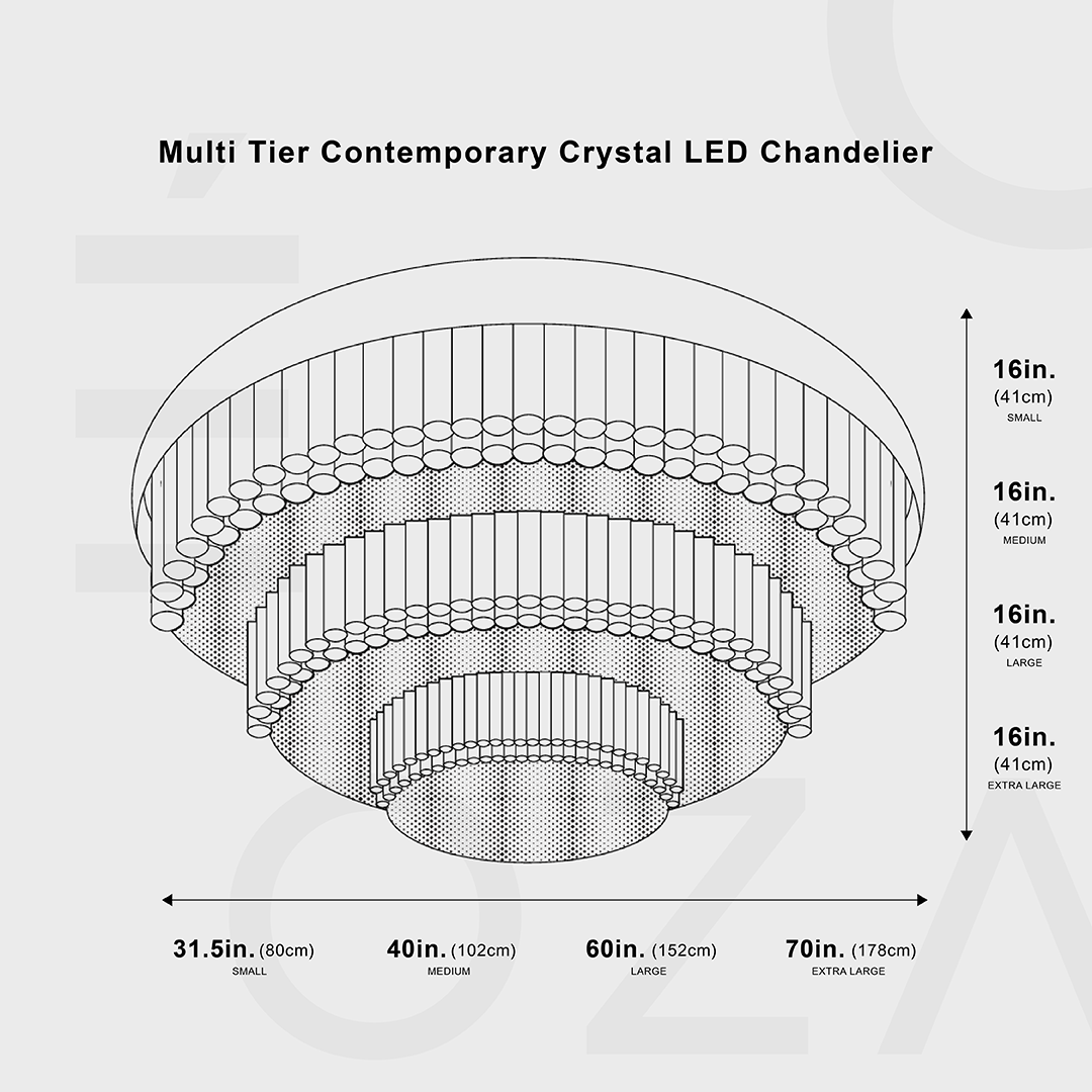 Multi Tier Contemporary Crystal Chandelier