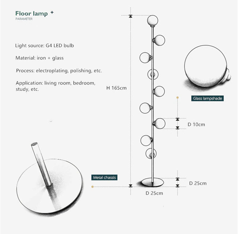 Modern Multi-Bulb Floor Lamp