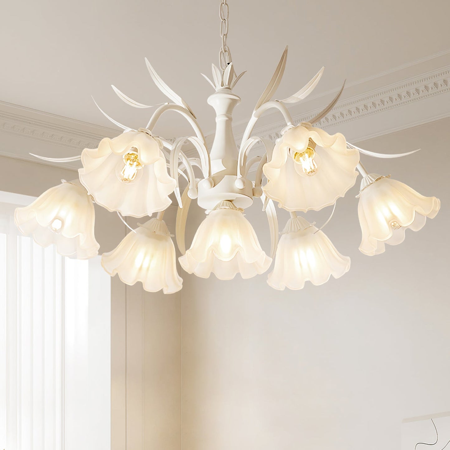 Murano Cream Chandelier