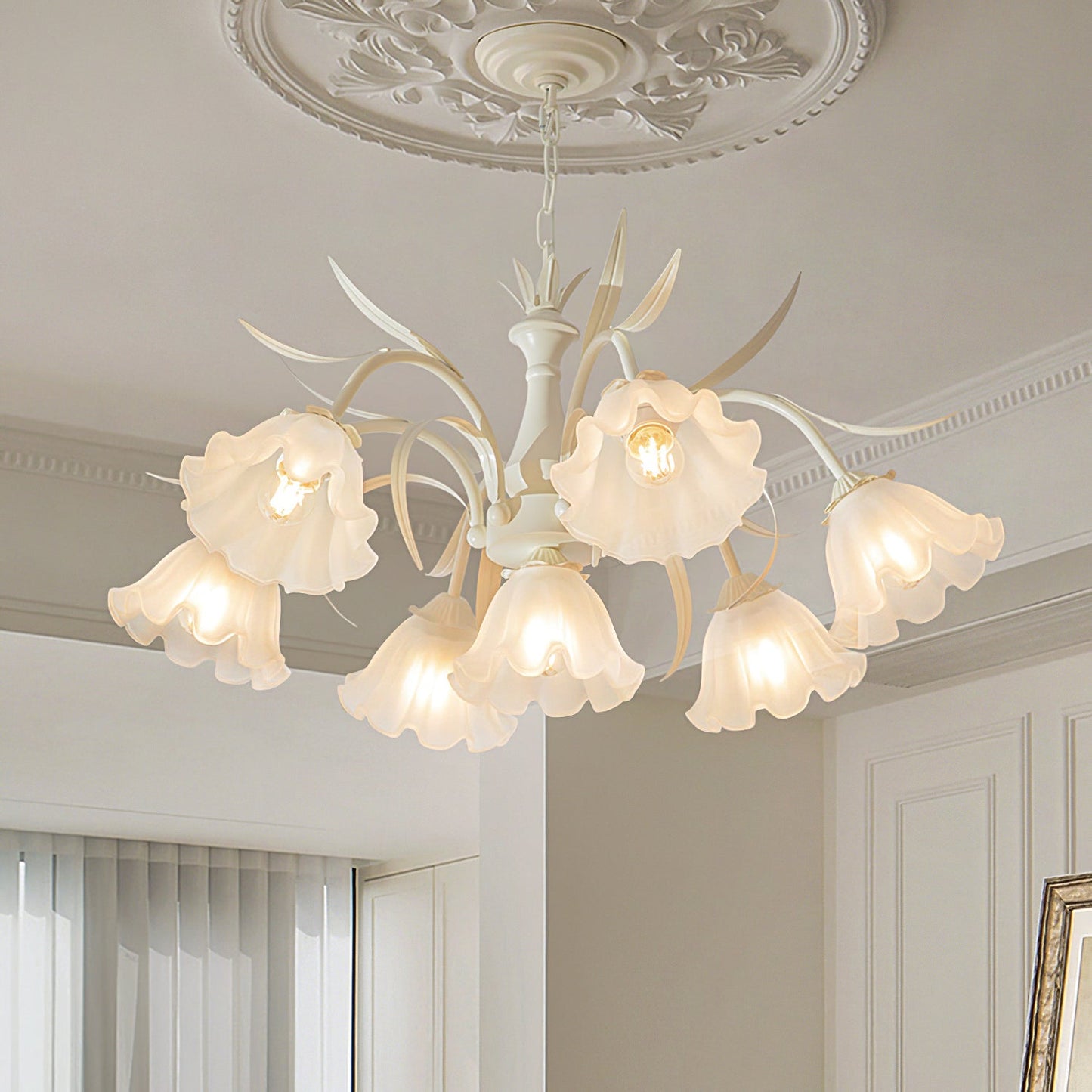 Murano Cream Chandelier