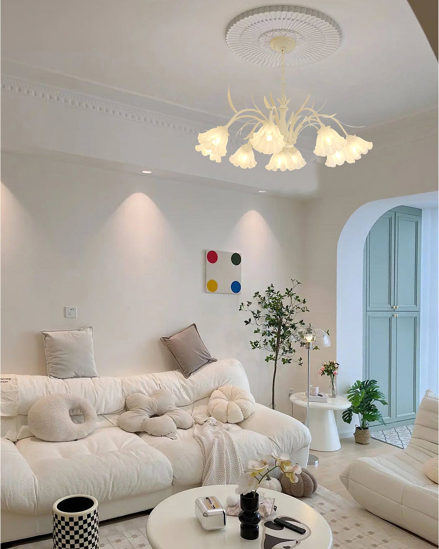 Murano Cream Chandelier