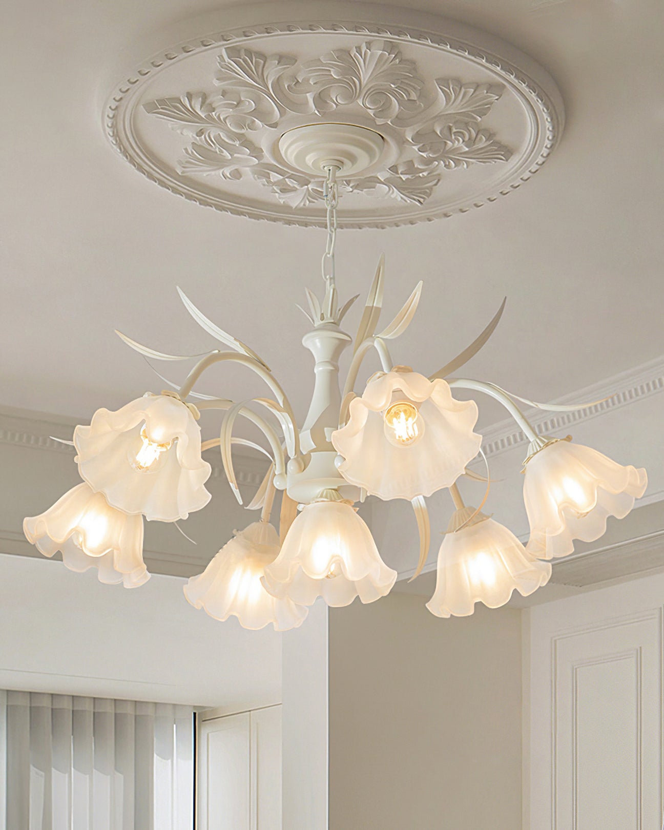 Murano Cream Chandelier