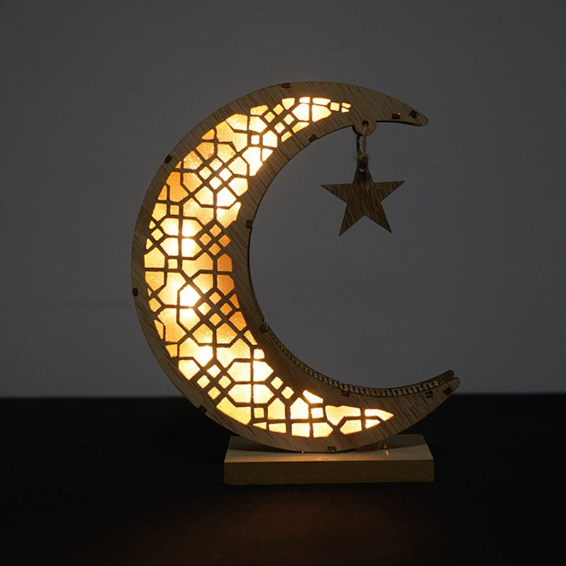 Moon Star Wooden Decor Ornament