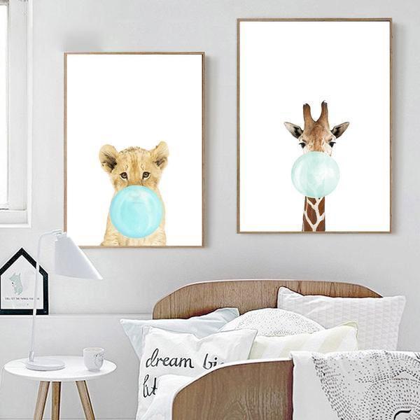 Blue Bubblegum Pop Prints - Nordic Side - Art + Prints, not-hanger