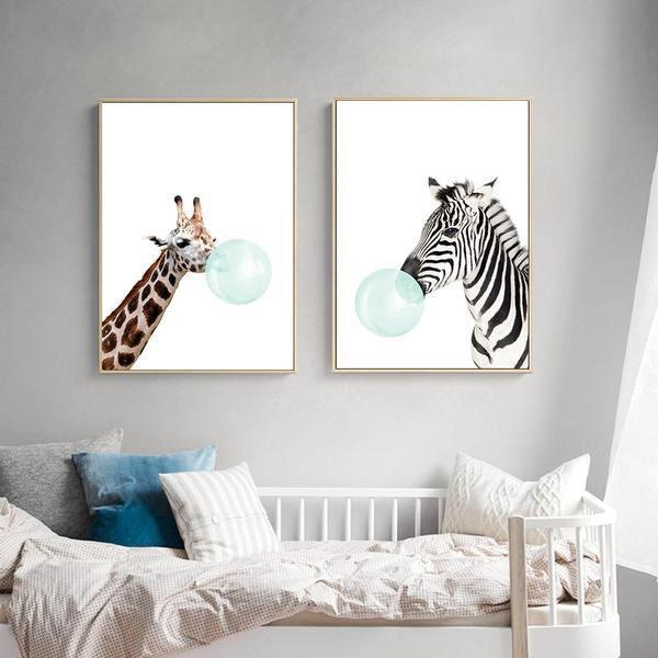 Blue Bubblegum Pop Prints - Nordic Side - Art + Prints, not-hanger