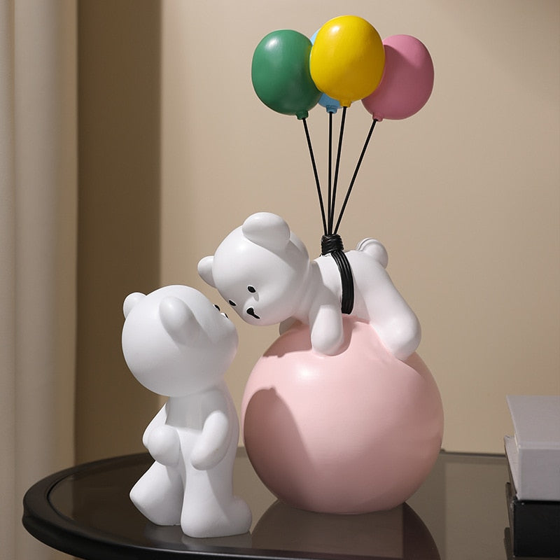 Balloon White Bear/Rabbit Figurines