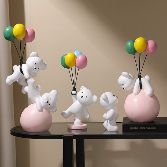 Balloon White Bear/Rabbit Figurines