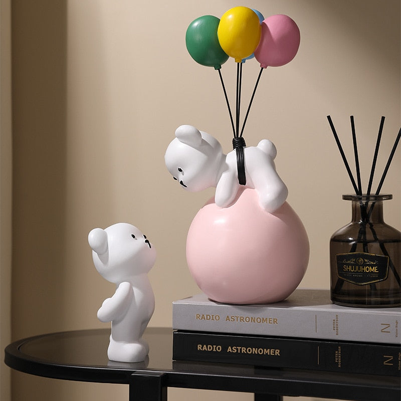 Balloon White Bear/Rabbit Figurines