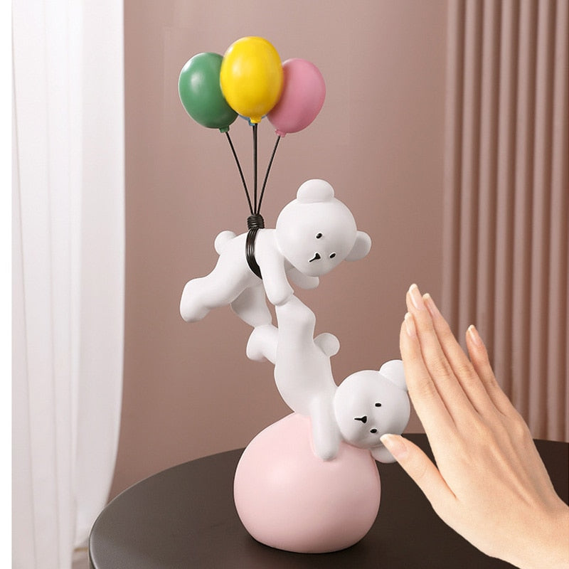 Balloon White Bear/Rabbit Figurines