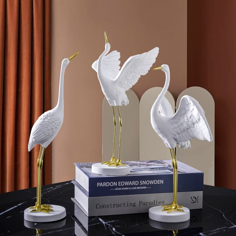 White Egret Decorative Figurine