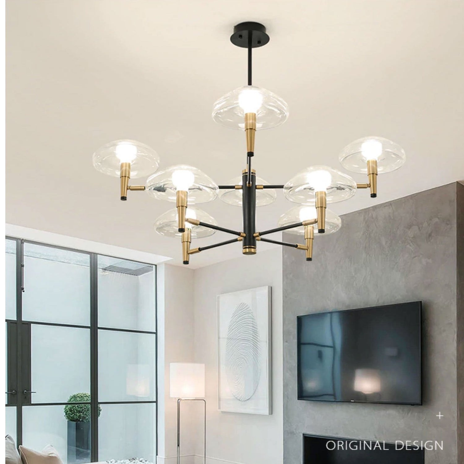 Nordic Black & Gold Chandelier - Nordic Side - 