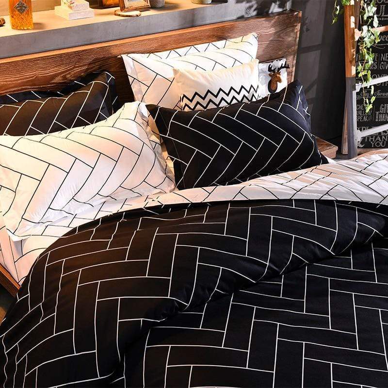 Nordic Contrast Duvet Cover Set - Nordic Side - bed, bedding, bis-hidden, duvet