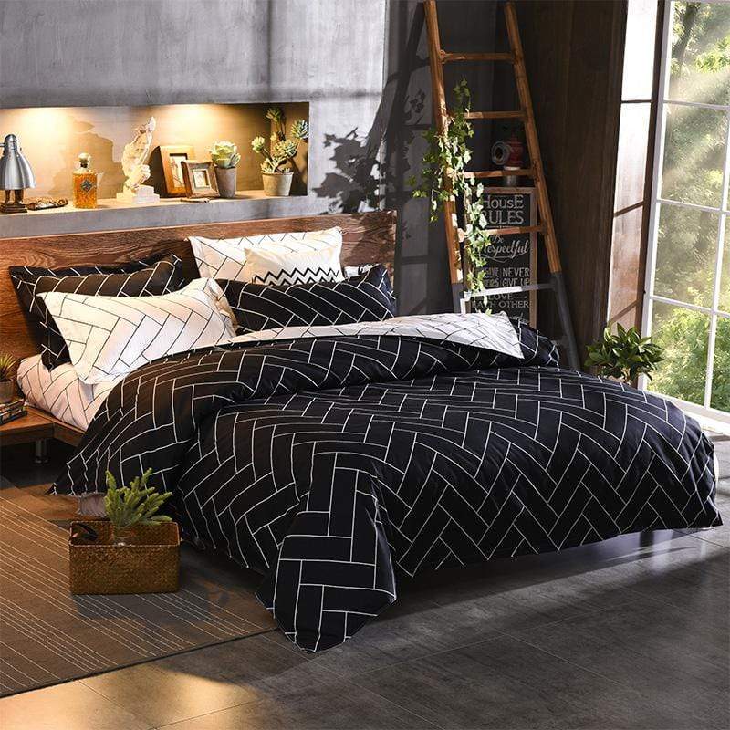 Nordic Contrast Duvet Cover Set - Nordic Side - bed, bedding, bis-hidden, duvet