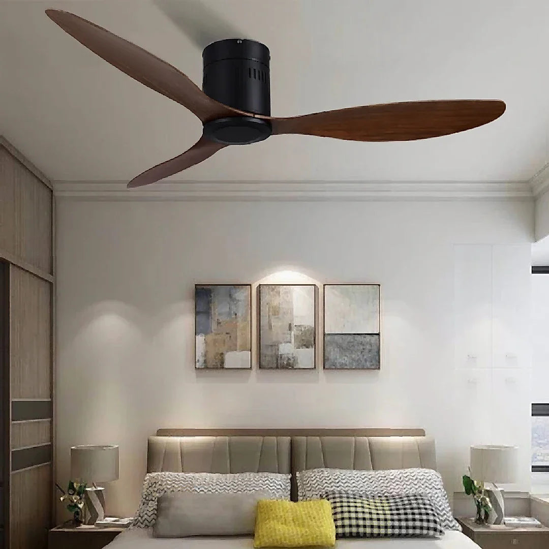 Barete | 48" Solid Wood Led Ceiling Fan with Remote Control