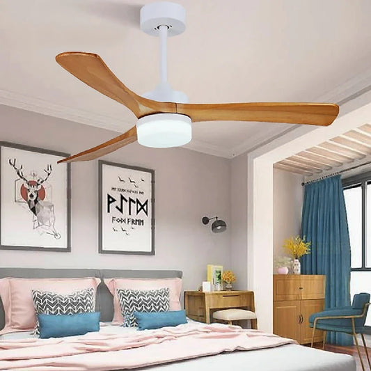 Barga | 60" European Styled Ceiling Fan with Lamp, Solid Wood and Remote Control