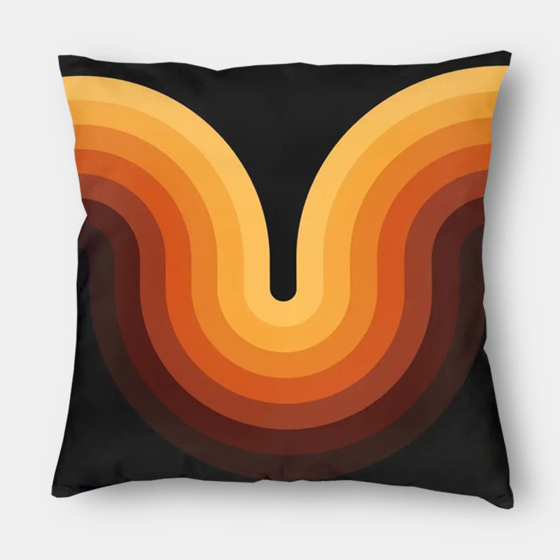 Modern Retro Wave Throw Pillow