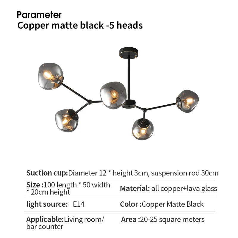 Minimalist Lava Glass Chandelier