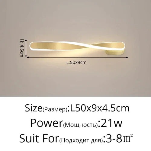 Modern Minimalist Strip Decoration LED Acrylic Art Wall Lamp For