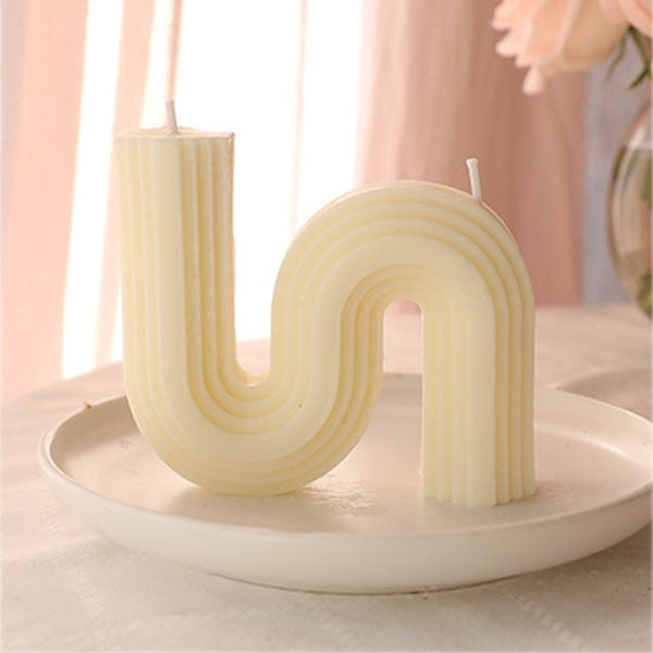 U-Shaped Geometric Natural Candle Bridge