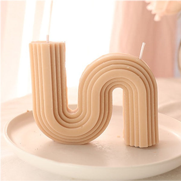 U-Shaped Geometric Natural Candle Bridge