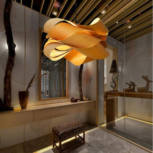 Wood Skin Pendant Light Fixture