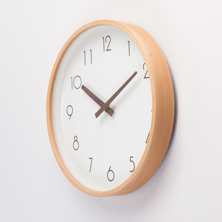 Minimalist Numbers Wooden Wall Clock