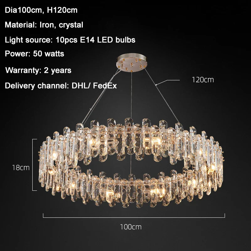 Bertie Elegant Crystal Chandelier