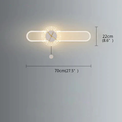 Modern Wall Clock Lamp Led Minimalist Art Creative Sconce with Clock