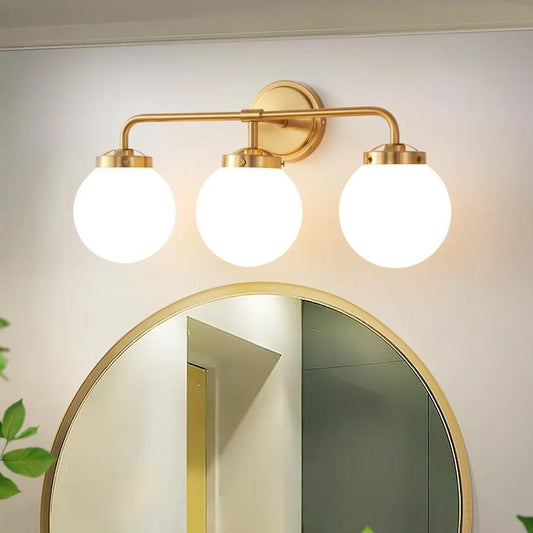 Modern Three-Bulb Frosted Glass Vanity Light