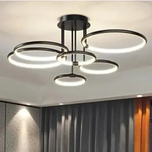 Modern minimalist led chandelier light luxury art gold circle