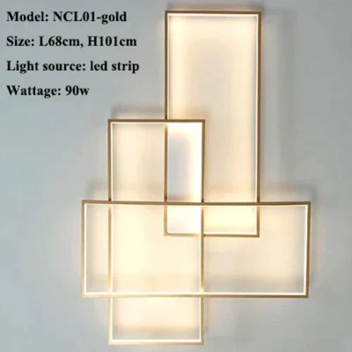 Modern Rectangle Led Wall Lamp Living Room Decor Led Wall Lights