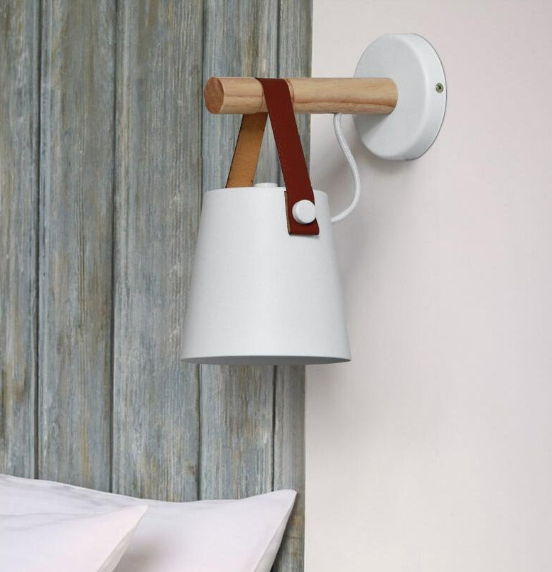 Wooden Nordic Hanging Wall Sconce