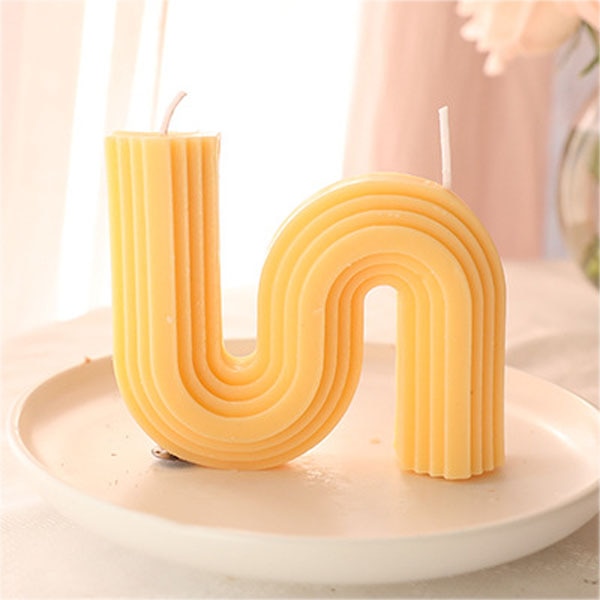 U-Shaped Geometric Natural Candle Bridge