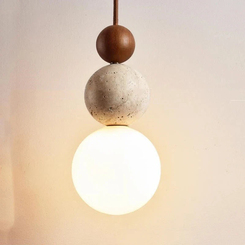 Wabi-Sabi Charming Stone Pendant Lamp