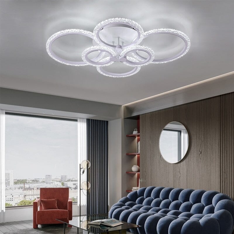 Modern Ring Acrylic Ceiling Lamp With Remote Control