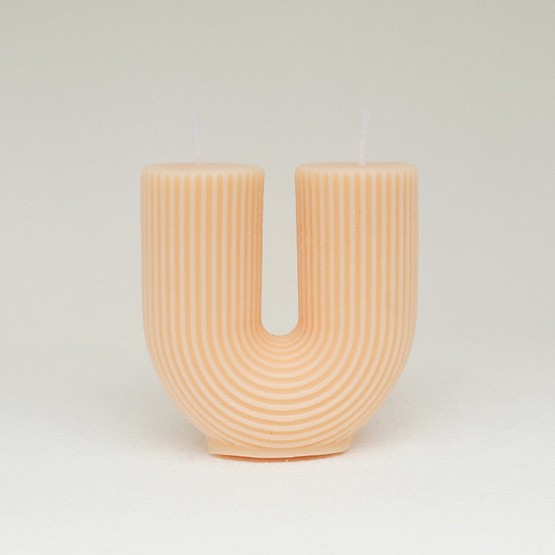 U-Shaped Geometric Natural Candle Bridge