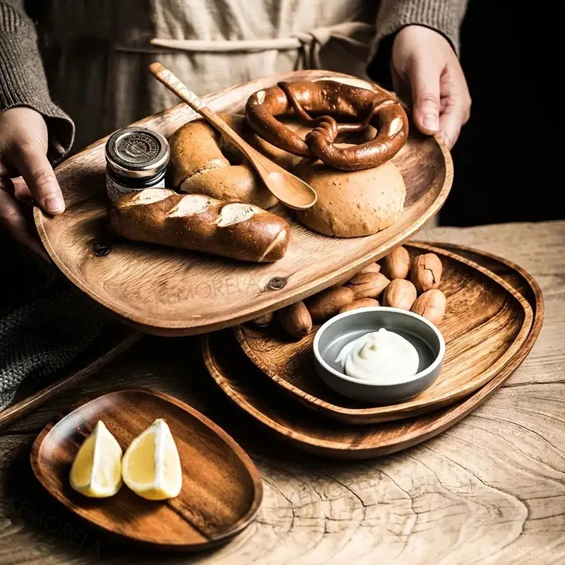 NYRA Wood Round Dinner Plates