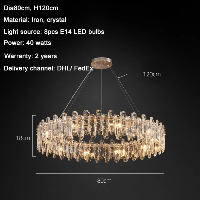 Bertie Elegant Crystal Chandelier