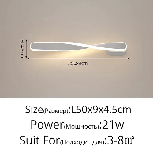 Modern Minimalist Strip Decoration LED Acrylic Art Wall Lamp For