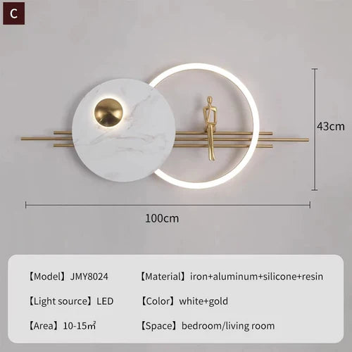 Modern Wall Lamp Ring LED Living room Background Wall Decoration