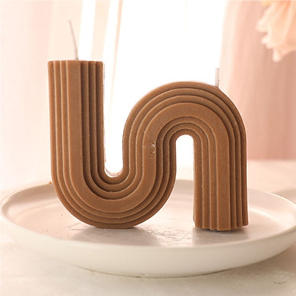 U-Shaped Geometric Natural Candle Bridge