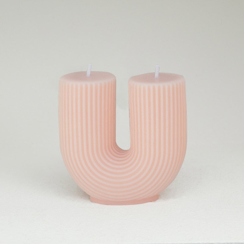 U-Shaped Geometric Natural Candle Bridge