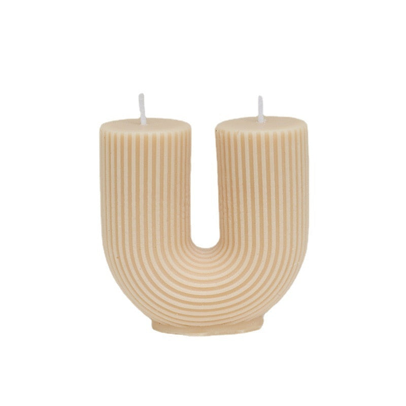 U-Shaped Geometric Natural Candle Bridge