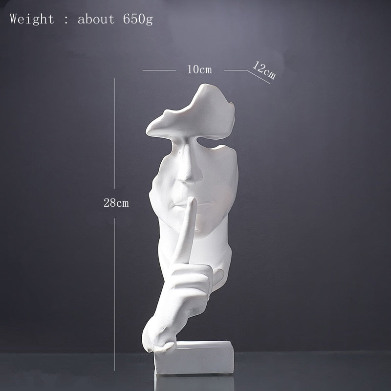 Modern Silence statue Decoration Human Face Sculpture