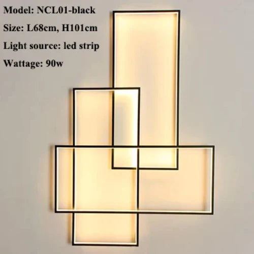 Modern Rectangle Led Wall Lamp Living Room Decor Led Wall Lights