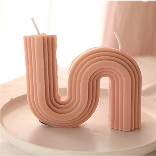 U-Shaped Geometric Natural Candle Bridge