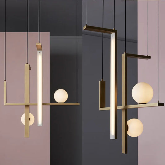 Modern minimalist line pendant lamp creative combination pendant light