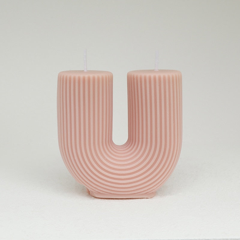 U-Shaped Geometric Natural Candle Bridge