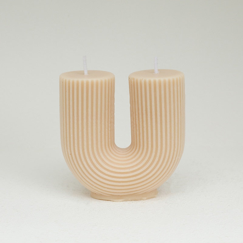 U-Shaped Geometric Natural Candle Bridge