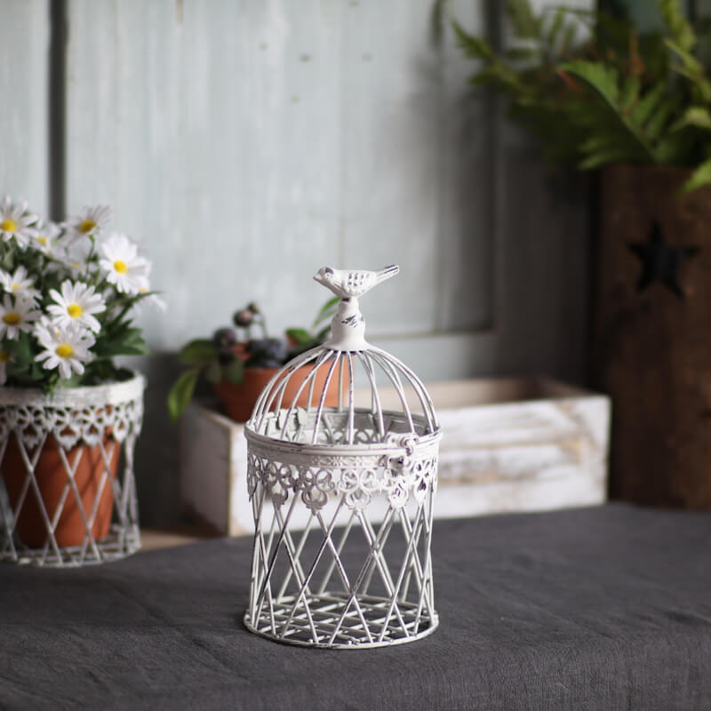 Vintage Iron Birdcage Candle Holder